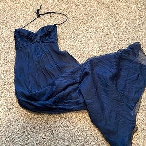 Amsale blue silk dress